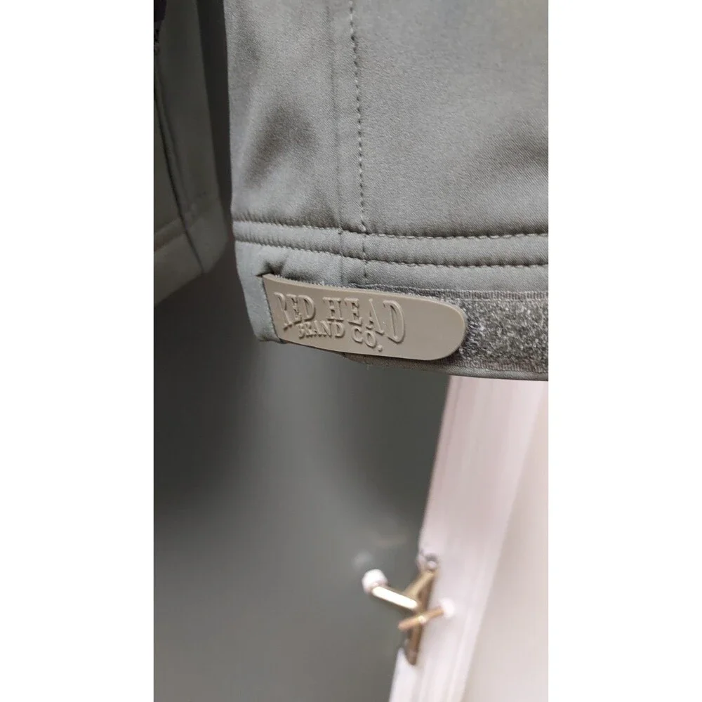 RedHead Men's Softshell Jacket Large Olive‎ Green Fleece Lined Full Zip Outdoor